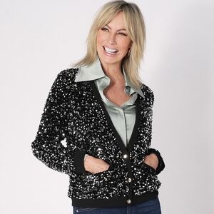 Brian Bailey - V-Neck Sequin Cardigan - Size XXL